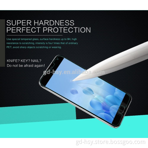 HUYSHE Good Quality damage resistant 9h hardness tempered glass screen protector for Meizu MX5